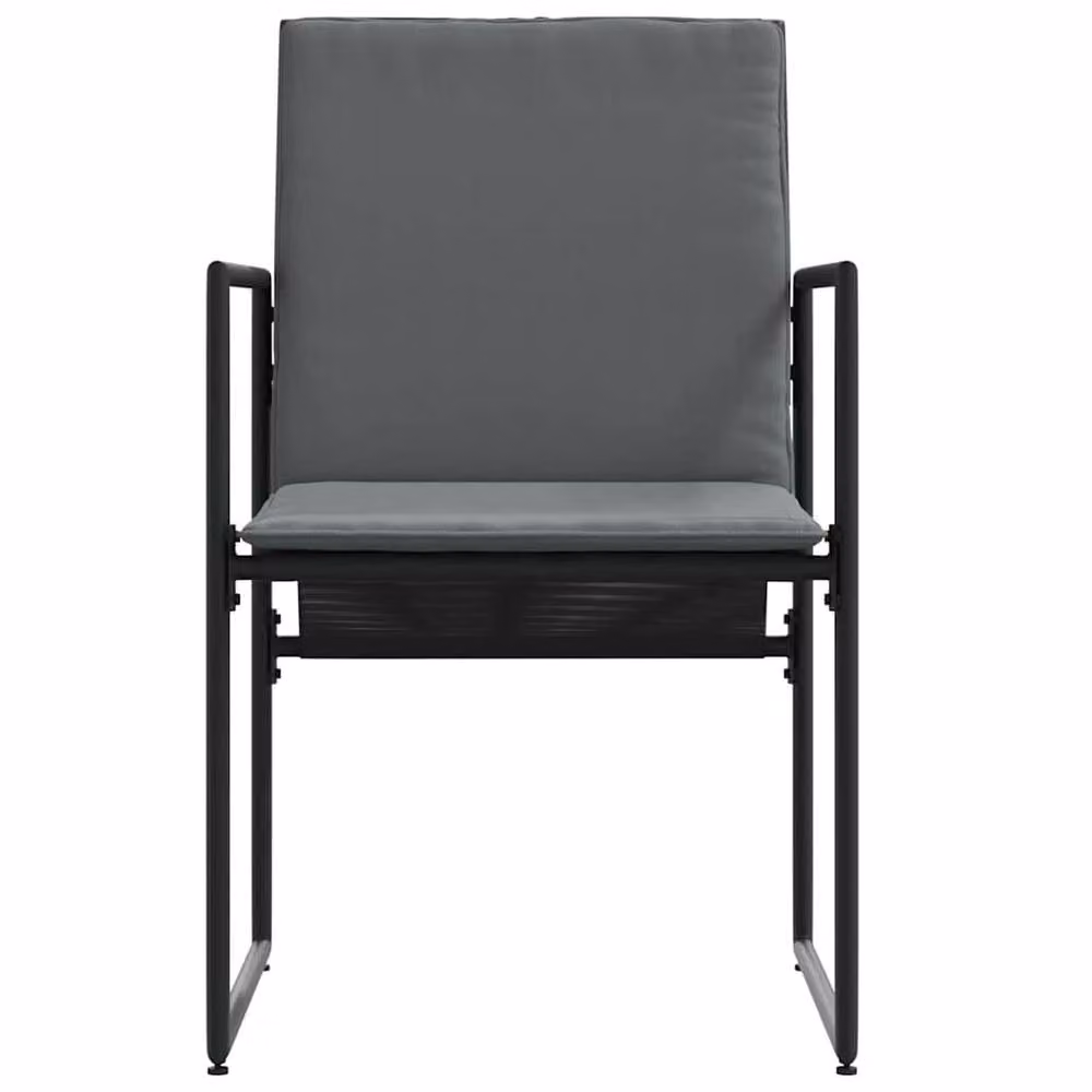 Berkfield Home Set of 4 Modern Black Textilene Garden Chairs with Cushions – 5