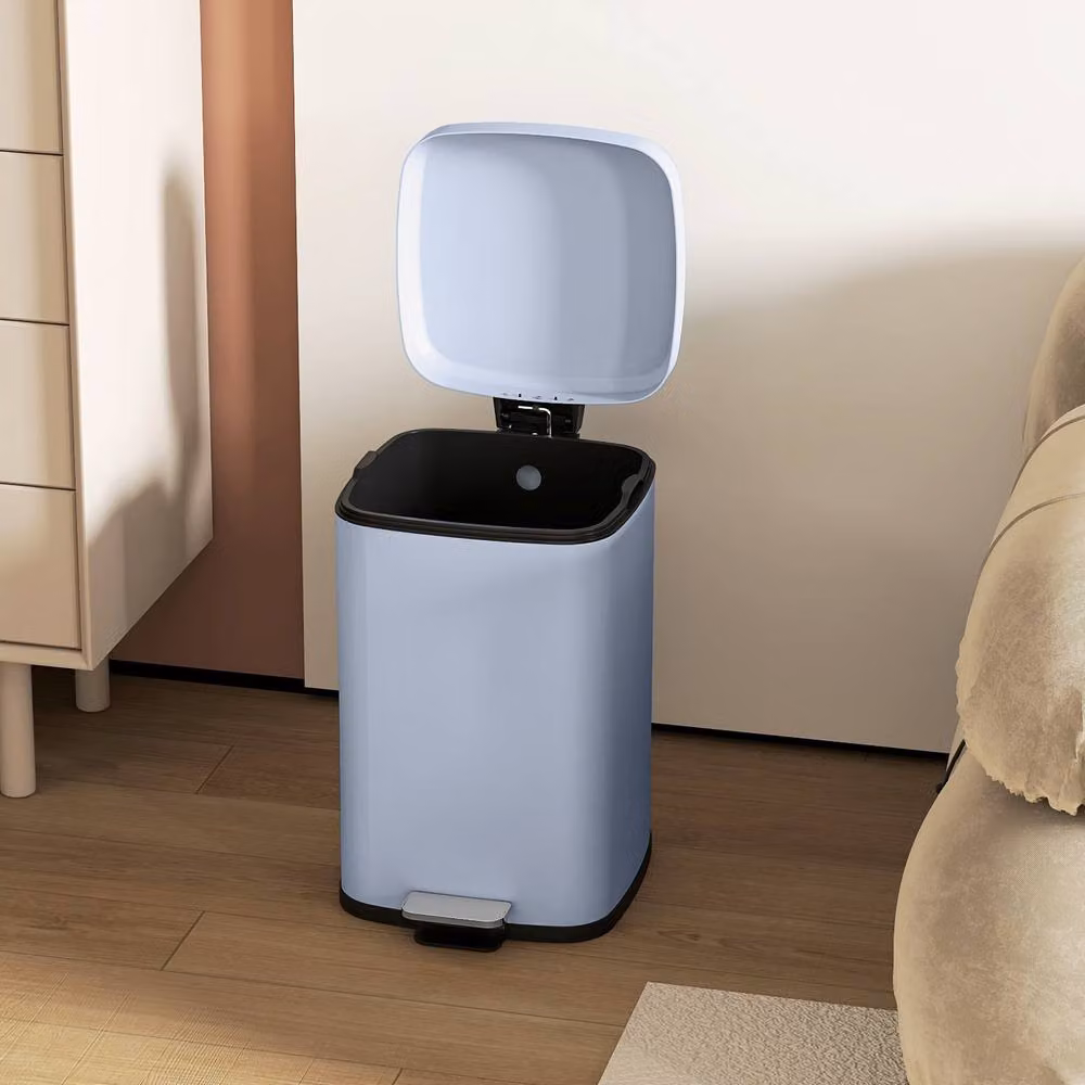 STILVORA 20L Kitchen Bin with Pedal Lid in Blue, featuring Soft-Close and Fingerprint-Proof Finish – 4