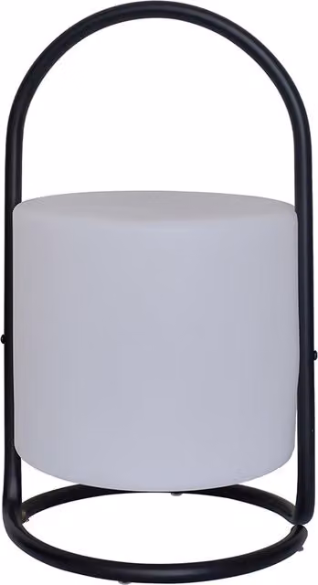 ValueLights Corte Black Dimmable Outdoor Table Lamp with White Cylinder Shade
