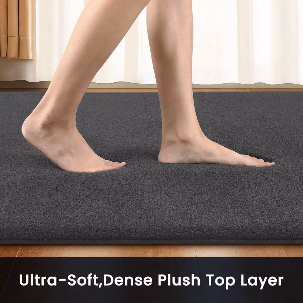PAWNORA Non Slip Dark Grey Polyester Door Mat, W: 60 cm, L: 200 cm – 2
