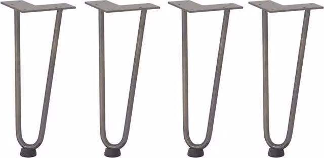 Berkfield Home Hairpin Table Legs, 4 Pieces, Dark Grey Solid Steel, Height: 30 cm
