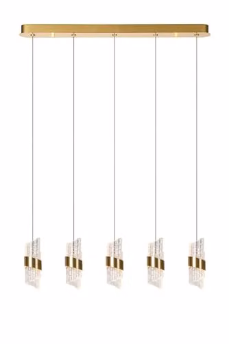 Lucide KLIGANDE Dimmable Height Adjustable LED Pendant Light in Gold/Brass and Yellow