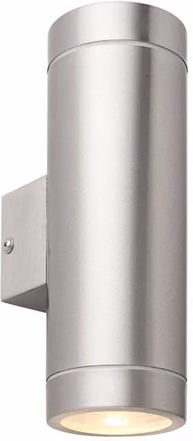 Netlighting Palin XL Outdoor Up Down Wall Lamp in Grey Brushed Stainless Steel and Clear Glass, IP44 – 1