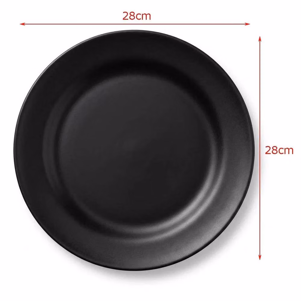 NESTLUNE Round Black Plastic Dinner Plate, Diameter: 28 cm – 2