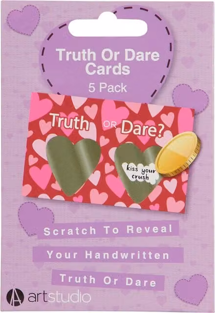 Art Studio Truth or Dare Scratch Card Set for Adults in Multicolour