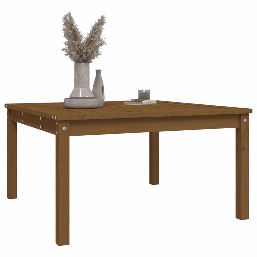 Berkfield Home Rustic Square Garden Table in Honey Brown Solid Pine, W/D/H: 82.5 x 82.5 x 45 cm – 4