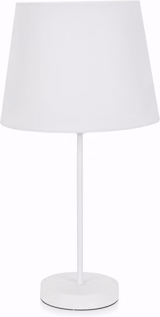 ValueLights Charlie White Table Lamp with Fabric Shade