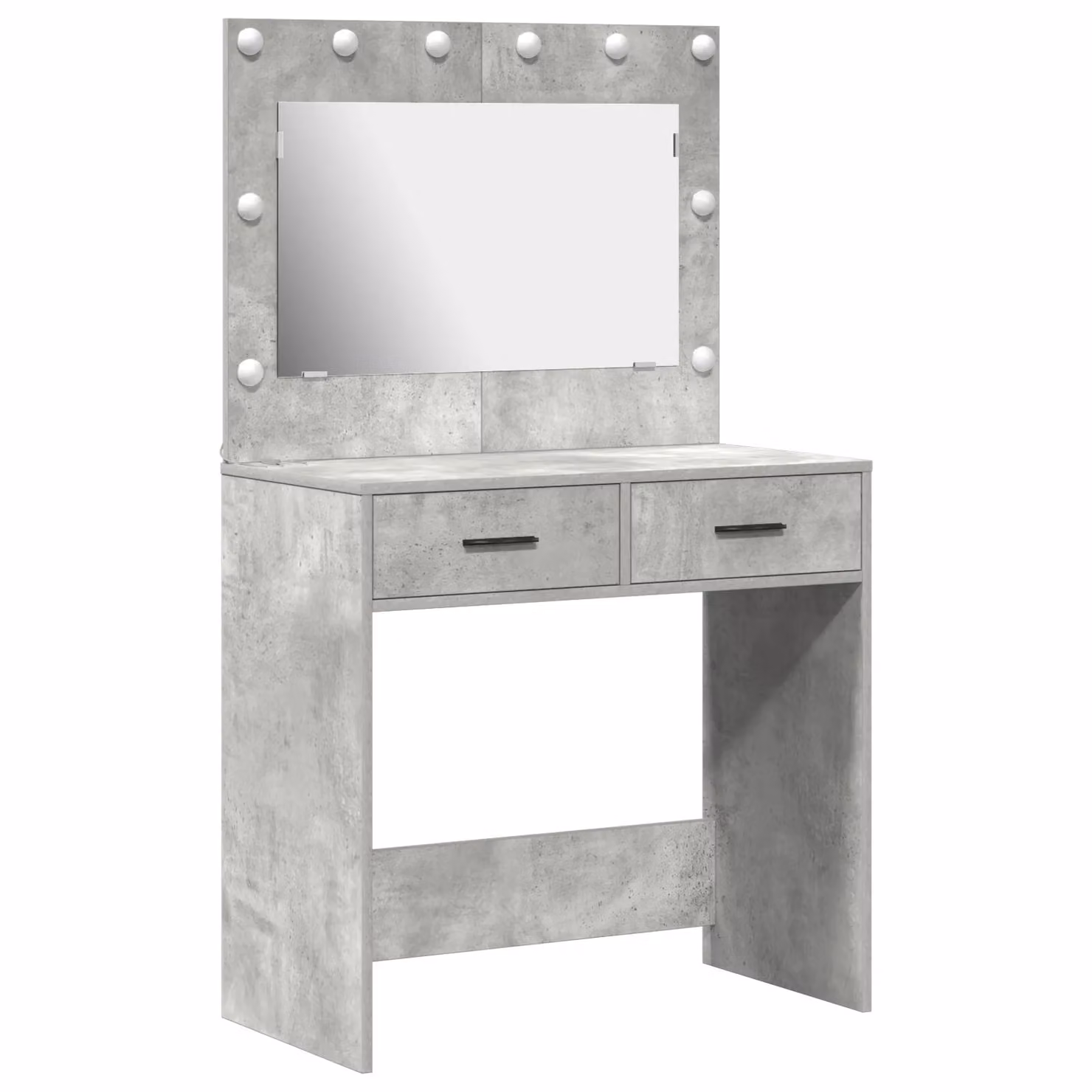 Berkfield Home Modern Concrete Grey Dressing Table with Hollywood LED Lights, W/D/H: 78.5 x 41 x 135 cm – 2