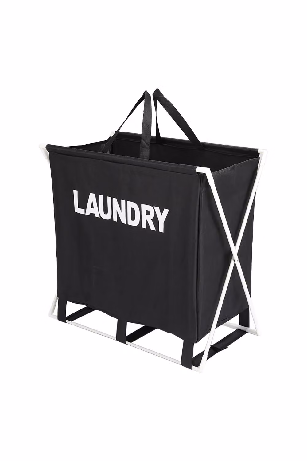 Living and Home Large Collapsible Fabric Laundry Basket and Toy Storage Hamper with Handles, Black, W: 64.0 cm, D: 58.0 cm – 3