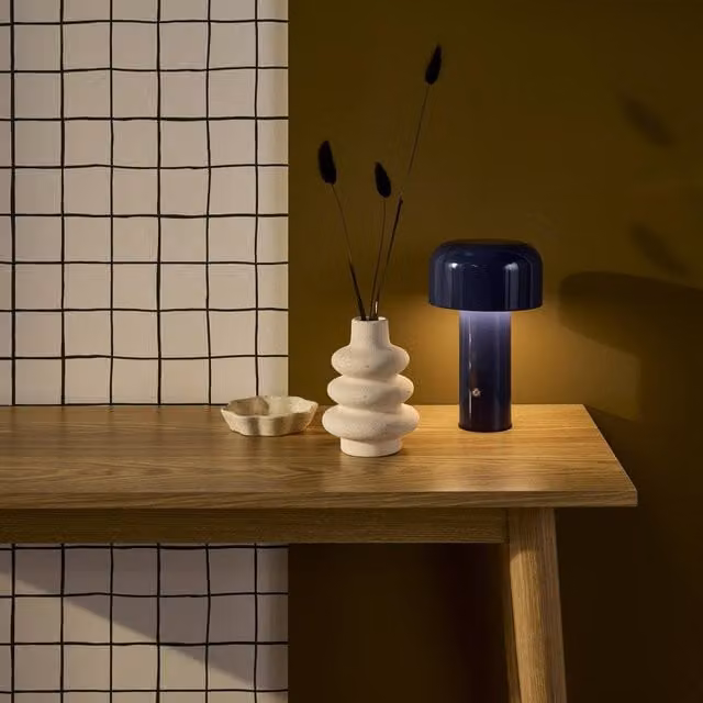 Sweekeet LED Metal Table Lamp in Blue, Diameter: 13 cm