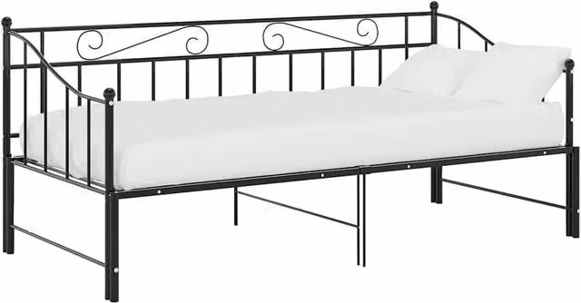 Berkfield Home Black Metal Pull-out Sofa Bed Frame W/D/H: 90 x 200 cm