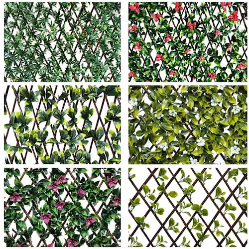 Ark Mat Artificial Hedge Privacy Screen, Woven Multicolour Wall-Mounted Hedge, W: 200 cm, H: 100 cm – 5