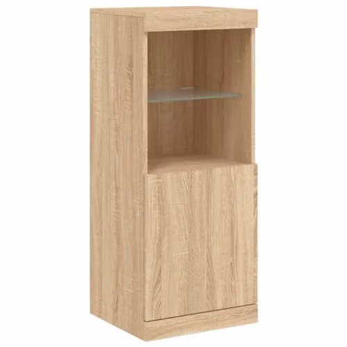 vidaXL Modern Sideboard with Integrated LED Lights in Sonoma Oak, Brown, W/D/H: 41 x 37 x 100 cm