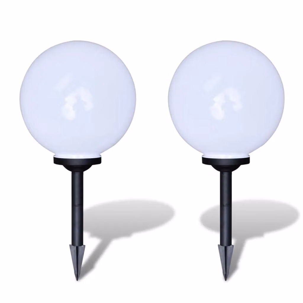 Berkfield Home Solar LED Outdoor Pathway Lamps with Ground Spike, White, Height: 30 cm, 2 Pack – 2