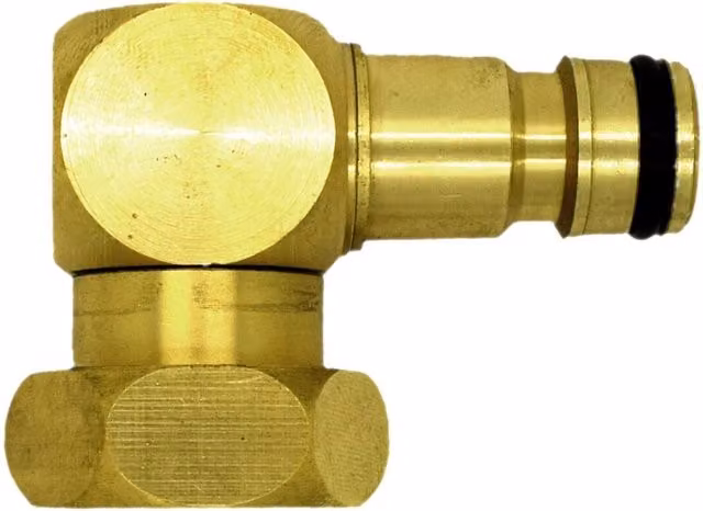 Nordara Brass Snap-On Hose Lock Revolving Elbow 3/4" BSP Female in Gold