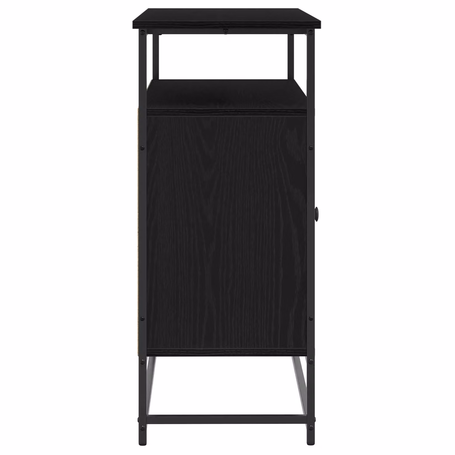 Berkfield Home Black Oak Sideboard in Engineered Wood and Metal, W/D/H: 100 x 35 x 80 cm – 4