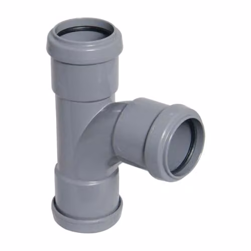 FloPlast 32mm Grey Pushfit 90 Degree Branch Waste Pipe Tee