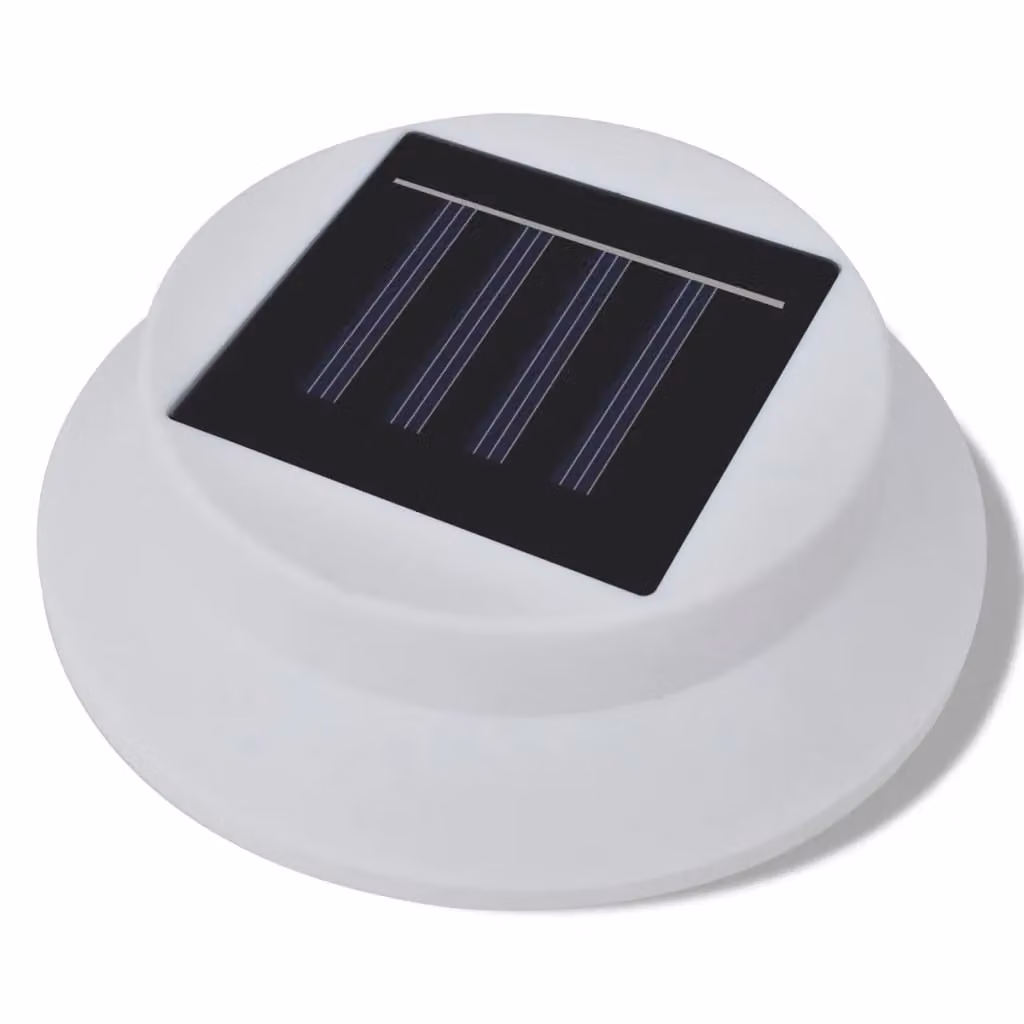 Berkfield Home 6 Piece Solar LED Outdoor Fence and Gutter Light Set in White – 3