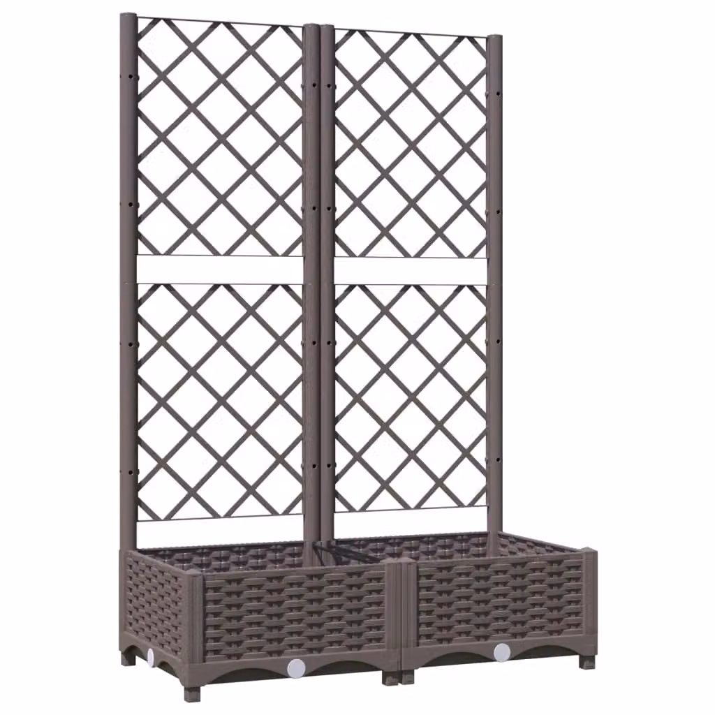 Berkfield Home Garden Planter with Trellis, Brown, W/D/H: 80 x 40 x 121.5 cm – 2