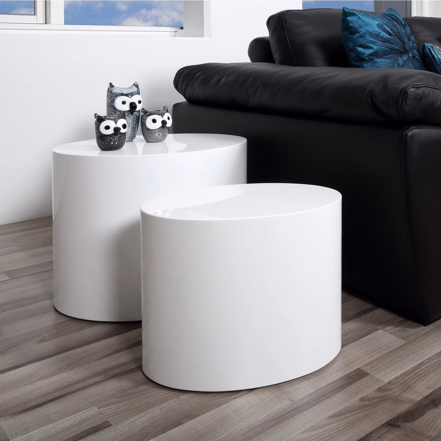 Furniture To Go Mice Set of 2 Oval Coffee Tables in White Glossy MDF – 4