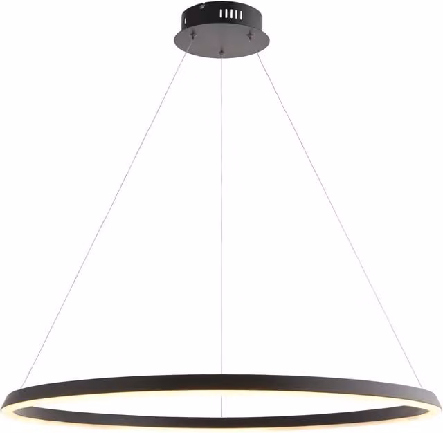 Loops LED Ceiling Pendant Light in Black and White Silicone and Aluminium with Height Adjustable Suspension