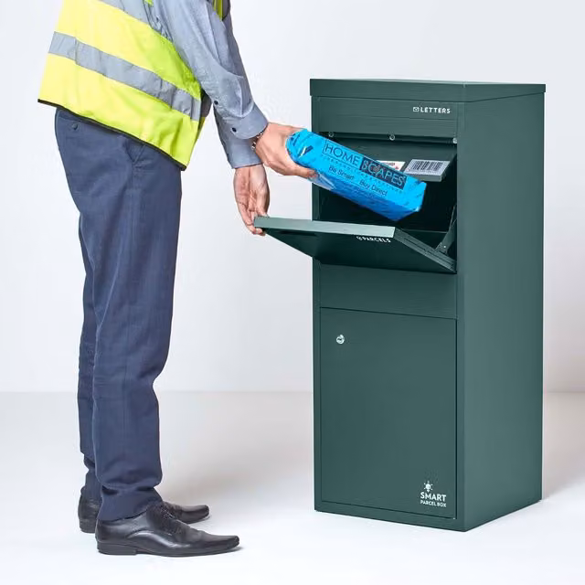 Homescapes Smart Parcel Box Large Front Access Secure Delivery Box in Green, W: 102.5 cm, D: 41.5 cm, H: 38.5 cm – 7