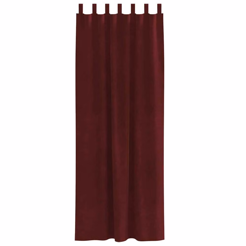 Berkfield Home Red Velvet Blackout Curtains with Hanging Loops, 2 Pack – 4