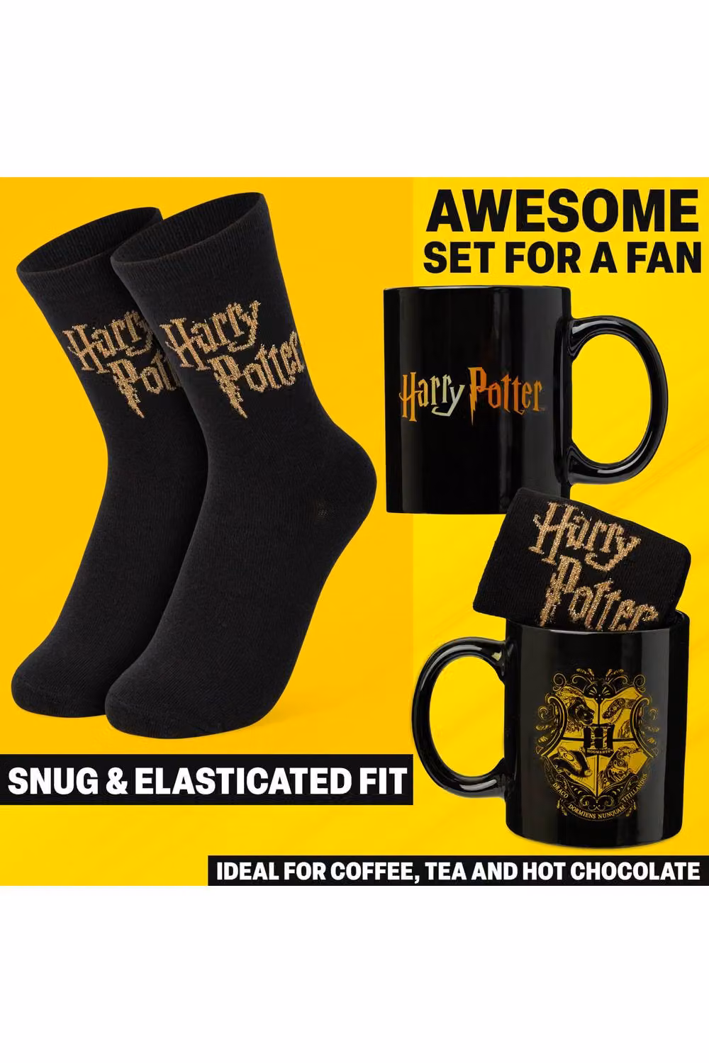 Get Trend Harry Potter Ceramic Mug and Crew Socks Gift Set in Black – 4