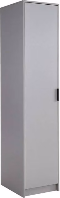 FORGEVIO Modern Grey Wardrobe with Hinged Doors, Hanging Rod and Internal Shelves – 1