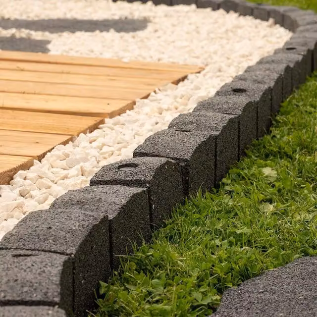 Nicoman Flexible Roman Stone Garden Lawn Edging, 20 Pack, Grey – 1