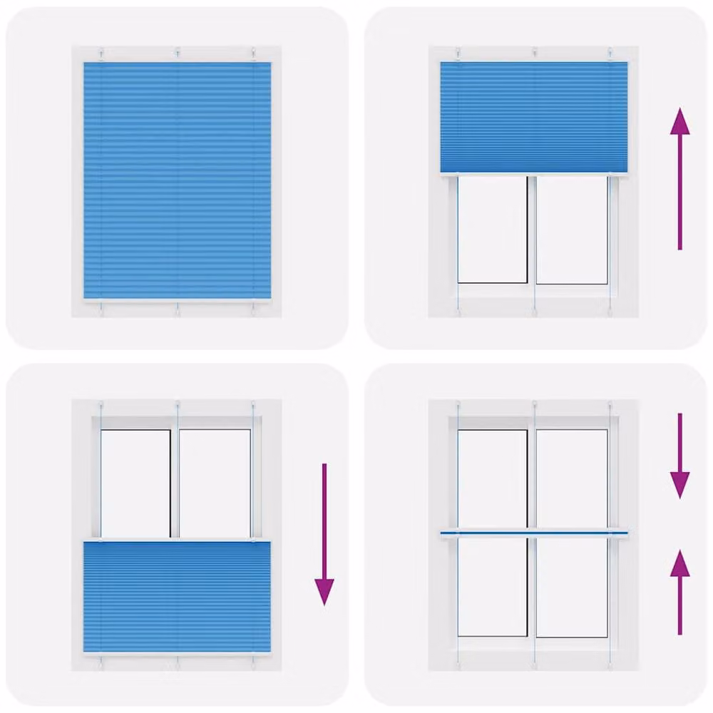 Berkfield Home Single Pleat Blue Polyester Fabric Blind, W: 110 cm, H: 150 cm – 2