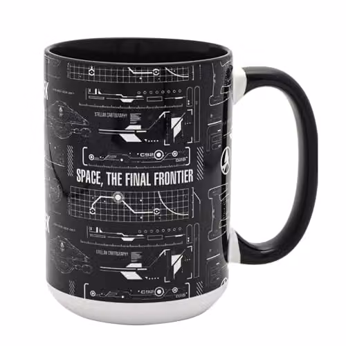 Widdop and Co. Star Trek Tech Geometric Mug in Black and White, 444ml – 1