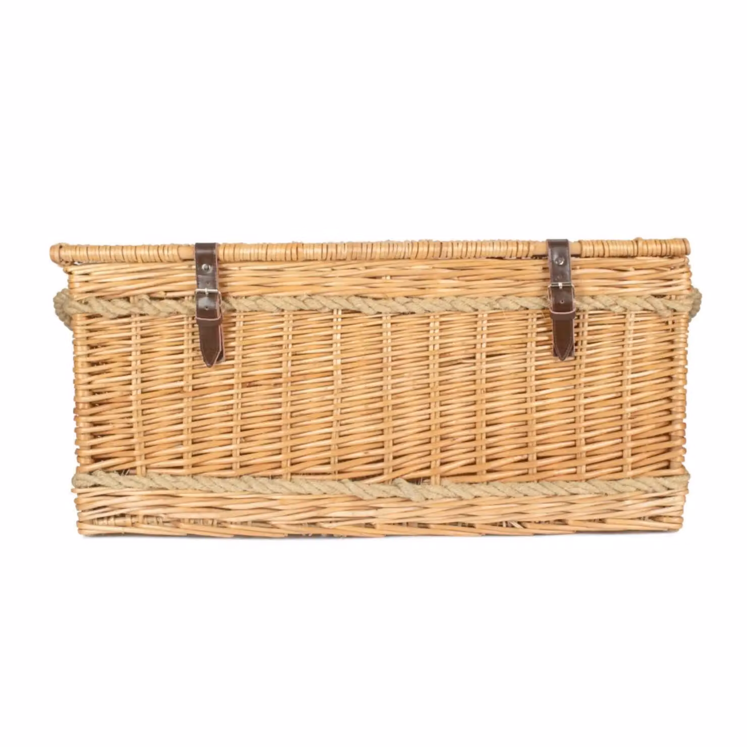 Red Hamper Wicker Picnic Basket with Rope Handles in Brown and Red, W/D/H: 72 x 50 x 34 cm – 2