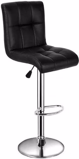 Nordara Pair of 2 Black Faux Leather Swivel Breakfast Bar Stools with Gas Lift – 1