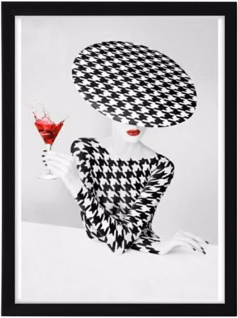 Liora Luxe Prints Vintage Black and White Portrait Illustration Framed Rectangular Wall Art