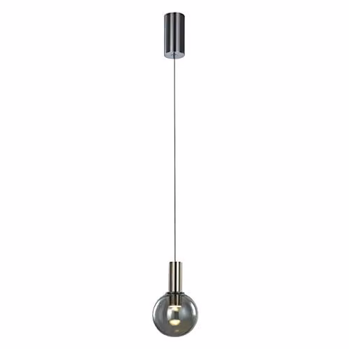 Netlighting Modern LED Suspended Sphere Pendant Light in Chrome and Grey with Warm White 3000K 84lm