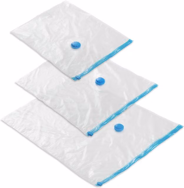 tectake Vacuum Storage Bags, 20 Pack, Various Sizes, Transparent and White