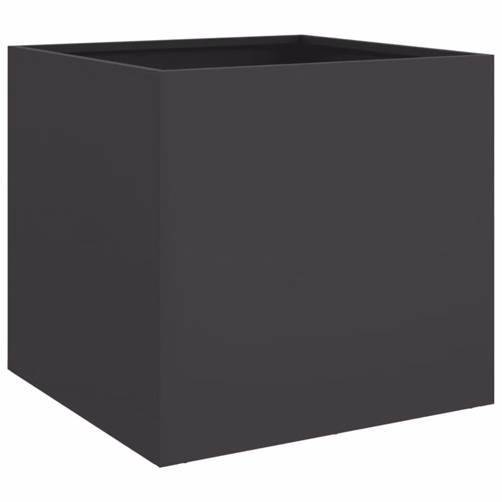 Berkfield Home Steel Planter Tub, Black, W: 49 cm, D: 47 cm, H: 46 cm – 3