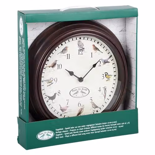 Esschert Design Bird Song Wall Clock, Brown – 1