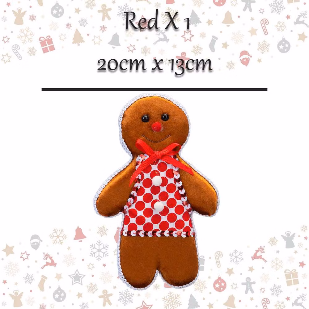 VFM e-Store Christmas Animal Hanging Decoration, Red and Multicolour Textile Pendant, W/H: 20 x 13 cm – 2
