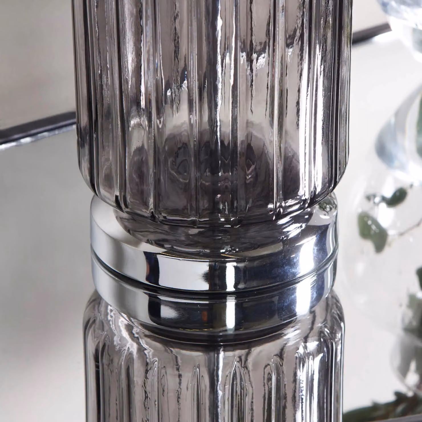 Pagazzi Brock Grey Smoked Glass Table Lamp in Black – 2