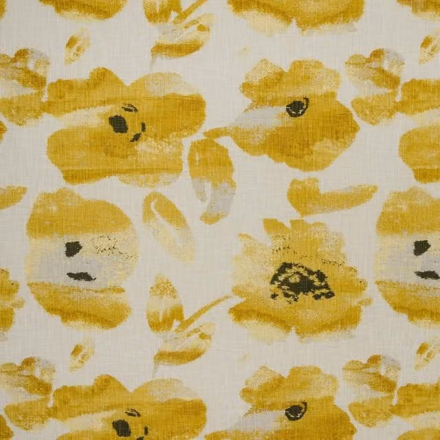 Terrys Portofino Floral Cotton Fabric in Ochre Yellow