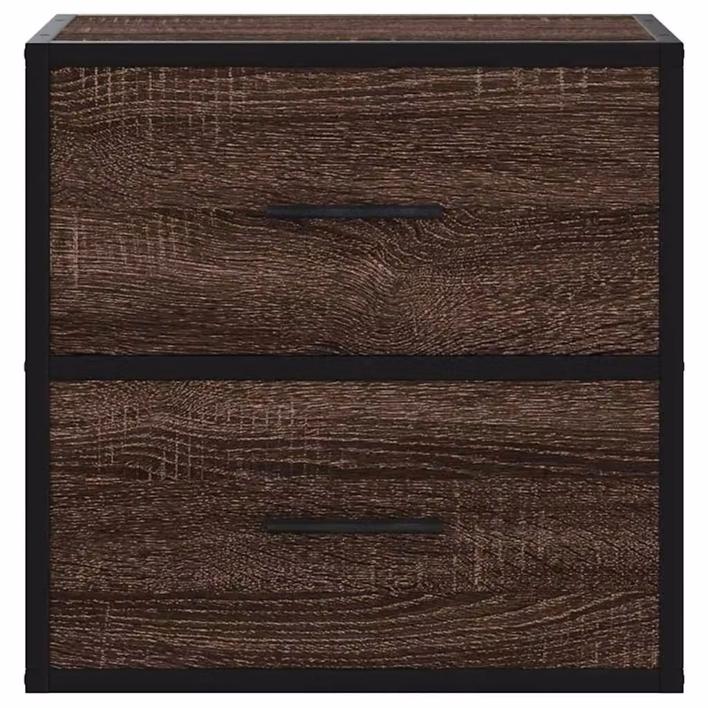 Berkfield Home Wall-mounted Bedside Cabinets, 2 Pack, Brown Oak, W: 40 cm, D: 31 cm, H: 39.5 cm – 4
