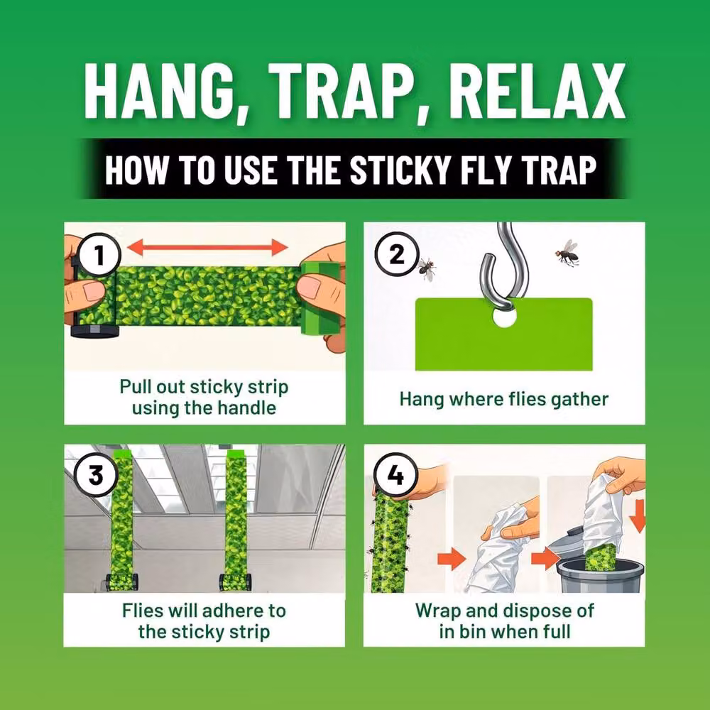 volila Green Sticky Fly Catcher Rolls for Moths, Flies, Mosquitos, Wasps and Ants, 16 Pack – 4