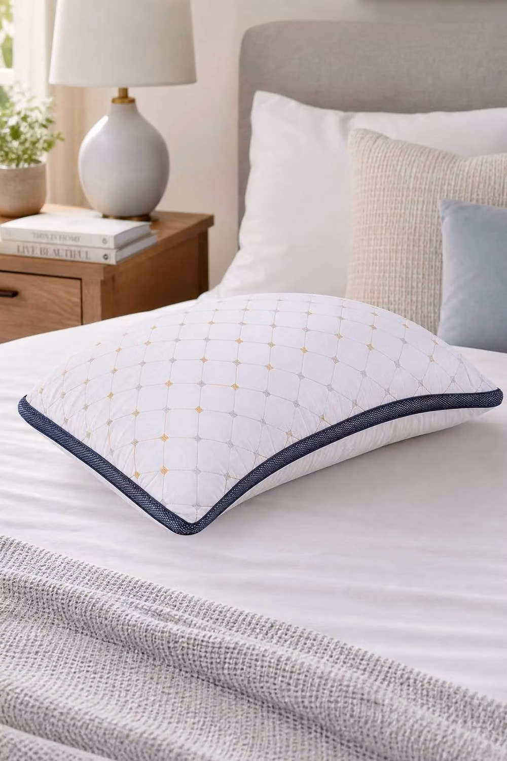 ExtraStar Height Adjustable Soft Breathable Polyester Bed Pillow Insert in White – 2