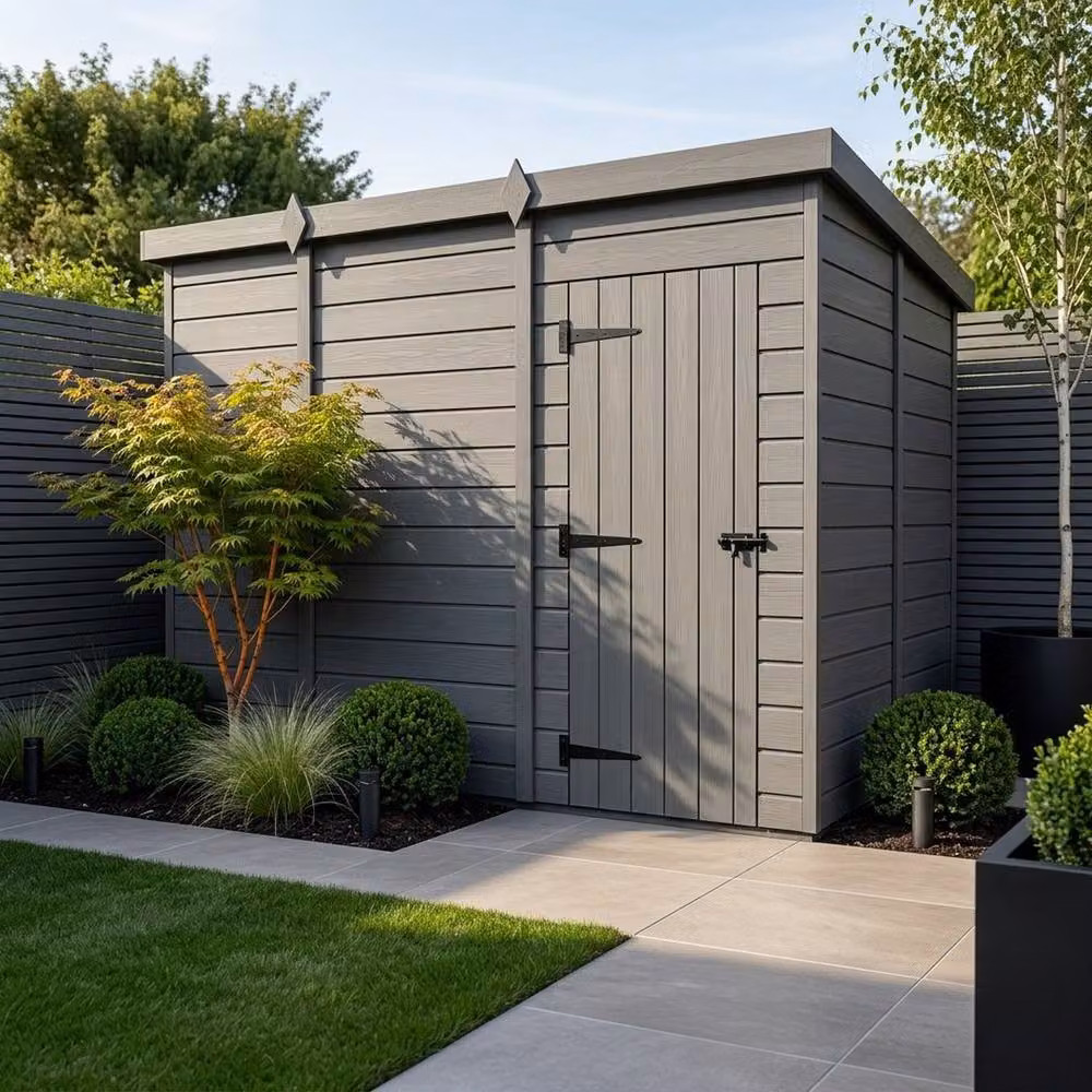 Buttercup Farm Grey Composite Pent Garden Shed with Single Door, W: 335 cm, D: 274 cm, H: 210 cm – 2