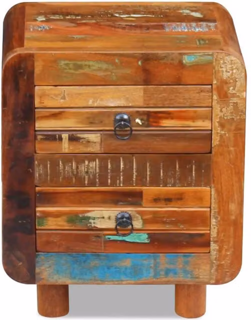 Berkfield Home Night Cabinet in Brown Solid Reclaimed Wood, W/D/H: 43 x 33 x 51 cm