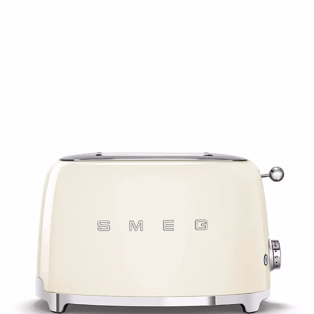 Smeg WKF01 and TSF01 Whistling Stovetop Kettle and 2-Slice Toaster Set in Beige