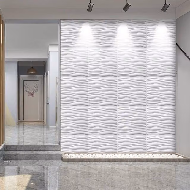 SPETLEK Wave 24x 3D Decorative Wall and Ceiling Tiles in White PVC