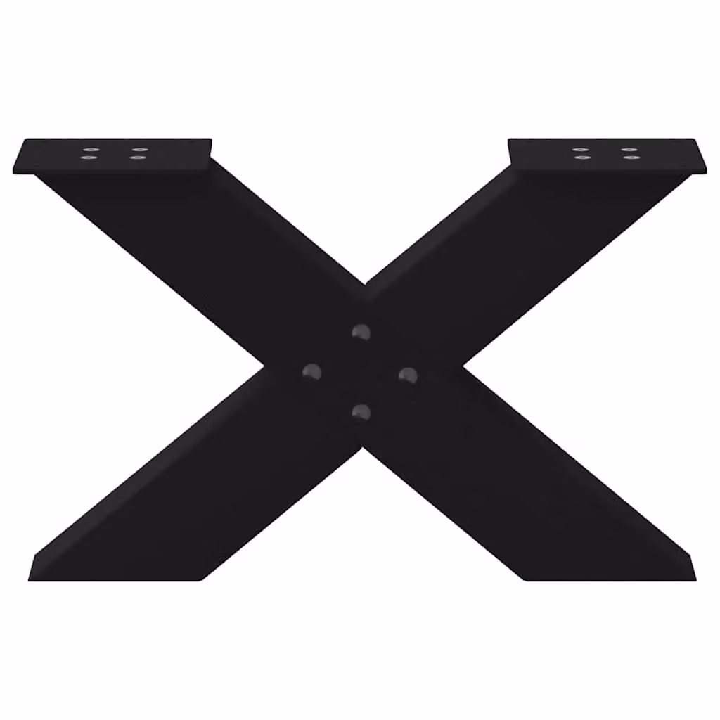 Berkfield Home X-Shaped Coffee Table Legs, 2 Piece Set, Black Matt Steel, H: 50 cm, W: 30-31 cm – 4